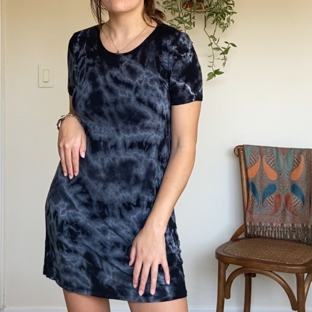 open back tie dye t-shirt dress